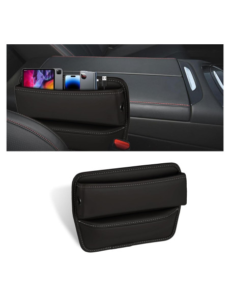 Organizador de Espacio entre Asientos Kutyun de Cuero Negro