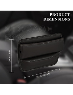 Organizador de Espacio entre Asientos Kutyun de Cuero Negro 2