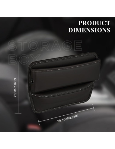 Organizador de Espacio entre Asientos Kutyun de Cuero Negro