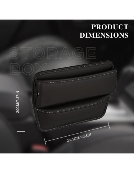 Organizador de Espacio entre Asientos Kutyun de Cuero Negro