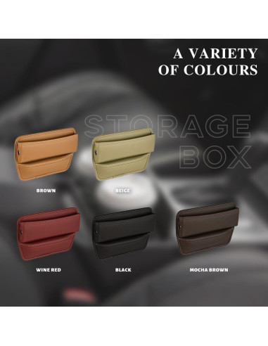 Organizador de Espacio entre Asientos Kutyun de Cuero Negro