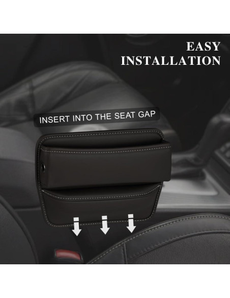 Organizador de Espacio entre Asientos Kutyun de Cuero Negro