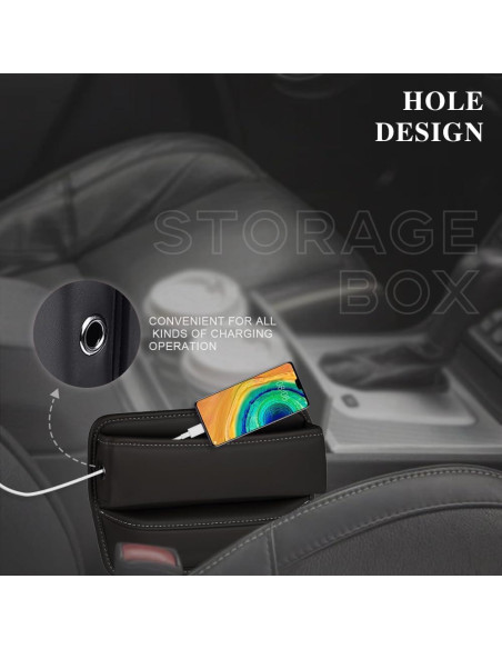 Organizador de Espacio entre Asientos Kutyun de Cuero Negro