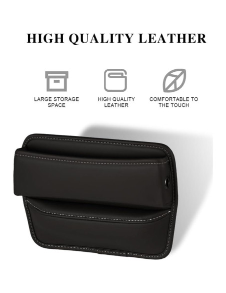 Organizador de Espacio entre Asientos Kutyun de Cuero Negro