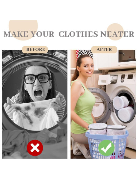 12 Bolsas de Malla para Lavandería Woanger 15x18 cm Gris