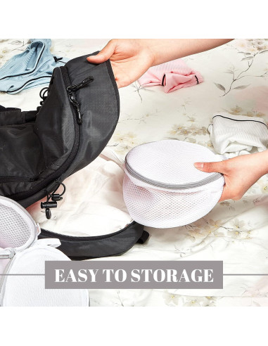 12 Bolsas de Malla para Lavandería Woanger 15x18 cm Gris