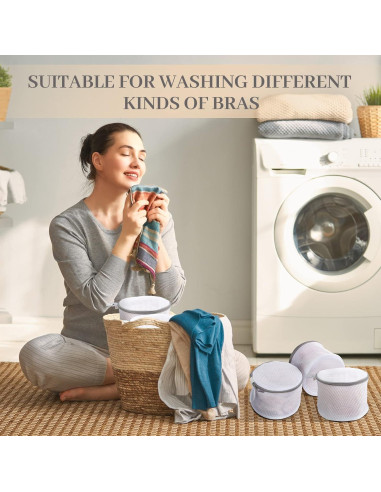 12 Bolsas de Malla para Lavandería Woanger 15x18 cm Gris