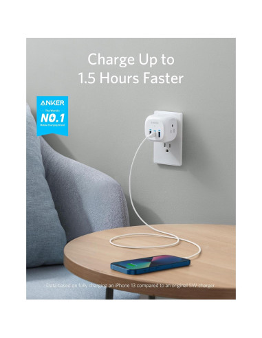 Extensor de Enchufe Anker 321 con 3 Salidas y USB-C 20W