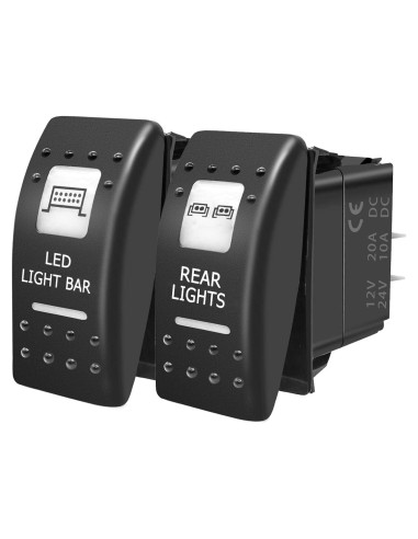 Interruptor de Palanca 5 Pin SPST Purishion 12V 24V Azul