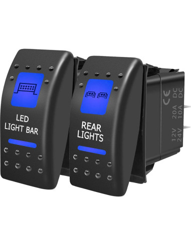 Interruptor de Palanca 5 Pin SPST Purishion 12V 24V Azul