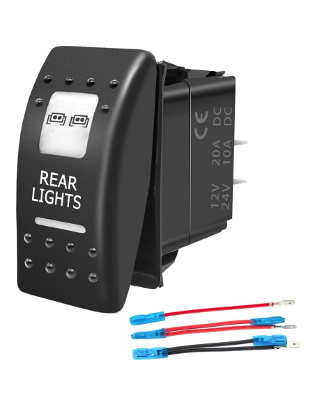 Interruptor de Palanca 5 Pin SPST Purishion 12V 24V Azul