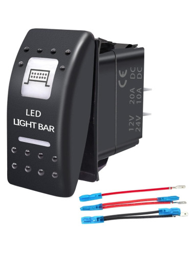 Interruptor de Palanca 5 Pin SPST Purishion 12V 24V Azul