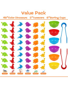 Juego de Clasificación de Dinosaurios LOKIPA 48 Piezas Educativo 2