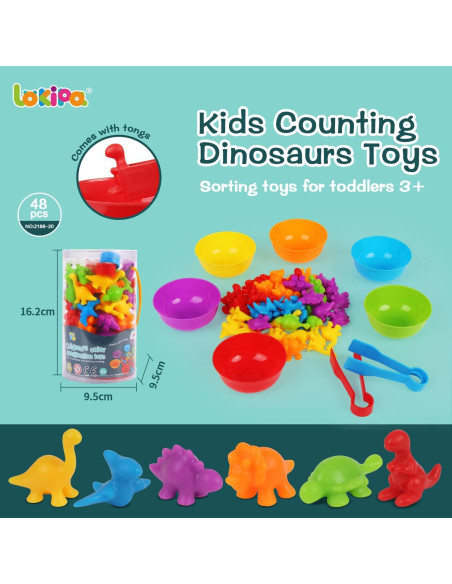 Juego de Clasificación de Dinosaurios LOKIPA 48 Piezas Educativo