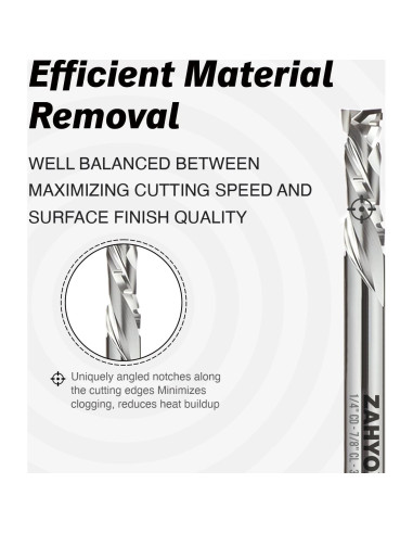 Fresa de Compresión Zahyox 1/4" (6.35 mm) para CNC