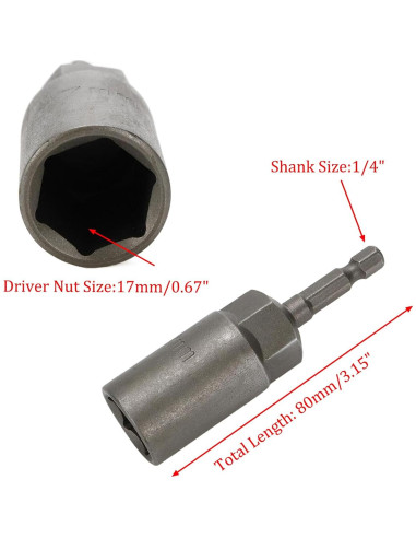 Juego de Puntas Hexagonales Rannb 17mm 80mm 2 Piezas