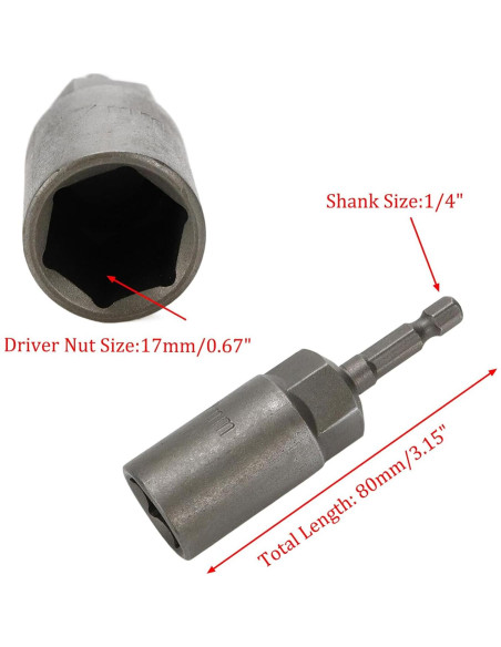 Juego de Puntas Hexagonales Rannb 17mm 80mm 2 Piezas
