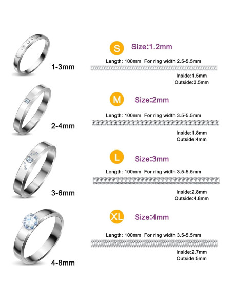 Medidor de Anillos Hicarer 53 Piezas Ajustadores y Herramientas