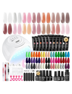 Kit de Uñas de Gel Polimérico JEWHITENY 14 Colores 27 Esmaltes