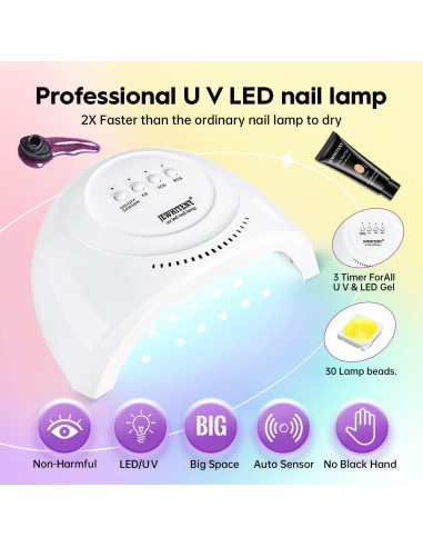 Kit de Uñas de Gel Polimérico JEWHITENY 14 Colores 27 Esmaltes