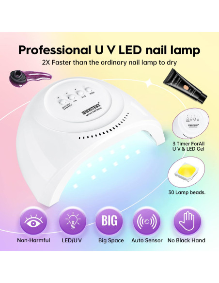 Kit de Uñas de Gel Polimérico JEWHITENY 14 Colores 27 Esmaltes