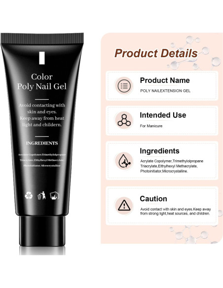 Kit de Uñas de Gel Polimérico JEWHITENY 14 Colores 27 Esmaltes