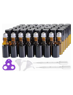 50 Botellas de Rodillo de Vidrio Ámbar 3ml AGENIZ para Aceites