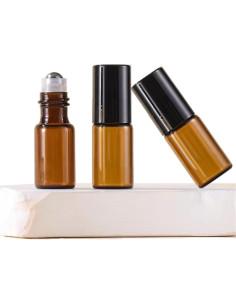 50 Botellas de Rodillo de Vidrio Ámbar 3ml AGENIZ para Aceites 2