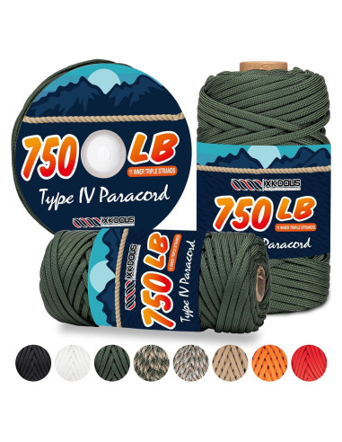 Cuerda Paracord 750 lb XKDOUS 36.576 m Verde Camo Nylon