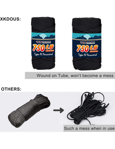 Cuerda Paracord 750 lb XKDOUS 36.576 m Verde Camo Nylon