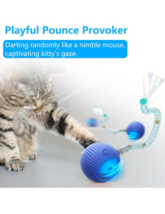 Juguete Interactivo para Gatos LORDTEC con Bola y Cola Elástica 2