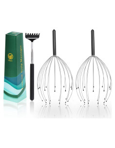 Masajeador de Cabeza YEZY 20 Dedos Negro - Masaje Cuero Cabelludo y Espalda