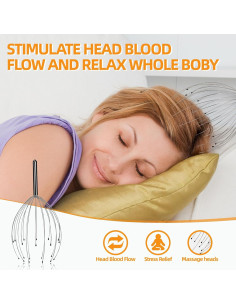 Masajeador de Cabeza YEZY 20 Dedos Negro - Masaje Cuero Cabelludo y Espalda 2