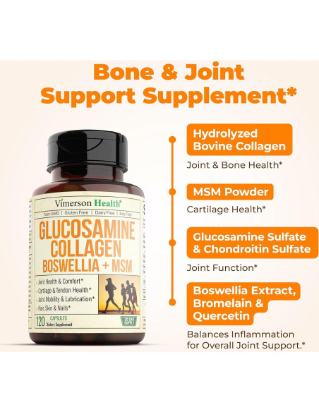 Suplemento Articular Vimerson Health 120 Cápsulas Glucosamina Colágeno