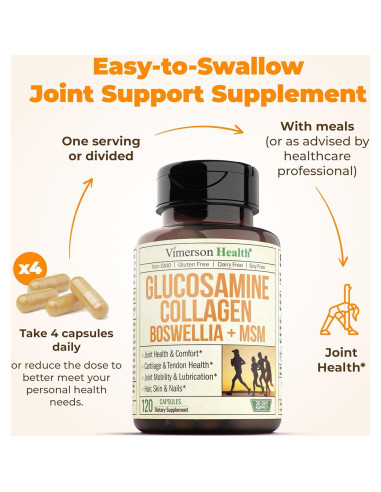 Suplemento Articular Vimerson Health 120 Cápsulas Glucosamina Colágeno