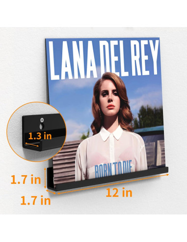 Estante de Exhibición de Discos de Vinilo FEMELI - 6 Piezas Acrílico Negro