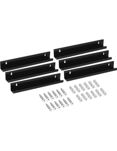 Estante de Exhibición de Discos de Vinilo FEMELI - 6 Piezas Acrílico Negro