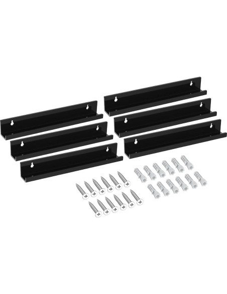 Estante de Exhibición de Discos de Vinilo FEMELI - 6 Piezas Acrílico Negro