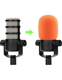 Filtro Pop LEFXMOPHY para Micrófonos Rode - Cubierta de Espuma Naranja 2