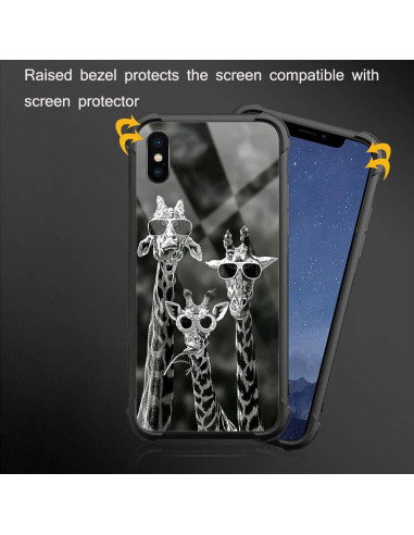 Funda Antichoque iPhone XS CARLOCA Jirafas Divertida Blanco Negro