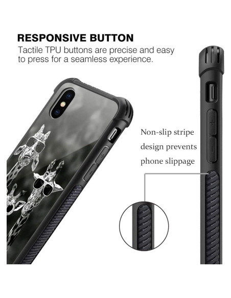 Funda Antichoque iPhone XS CARLOCA Jirafas Divertida Blanco Negro