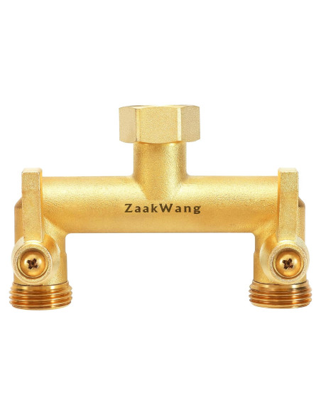 Divisor de Manguera de Jardín ZaakWang Doble Vía Latón 19 mm