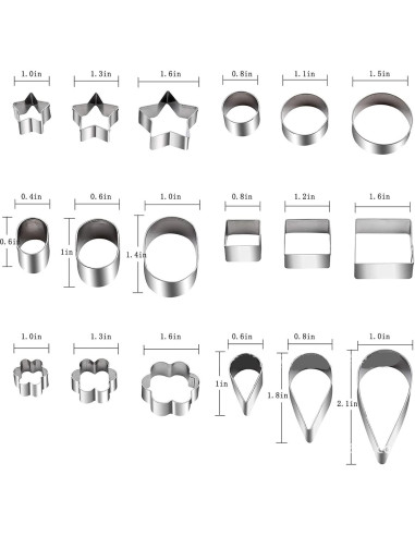 Cortadores de Galletas YIKANGHENG Acero Inoxidable 30 Pcs