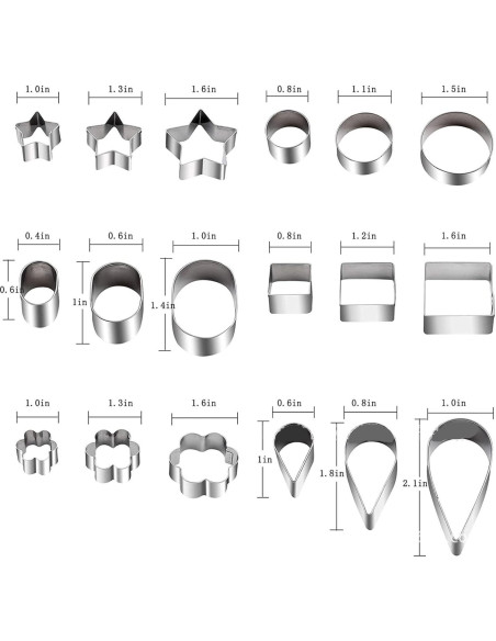 Cortadores de Galletas YIKANGHENG Acero Inoxidable 30 Pcs