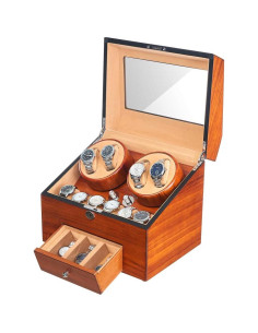 Enrollador de Relojes Automáticos JQUEEN de Madera 4+9 Almacenamientos 2