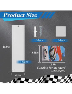 Estuche de Exhibición Montado en Pared Adevar 10 Pcs PVC 2