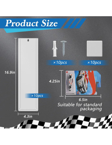 Estuche de Exhibición Montado en Pared Adevar 10 Pcs PVC