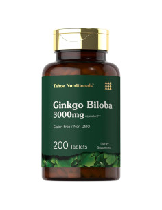 Carlyle Ginkgo Biloba 3000mg 200 Tabletas Vegetarianas Sin OGM