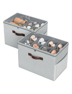 Organizador de Zapatos Budding Joy 2 Pack Plegable Gris Claro