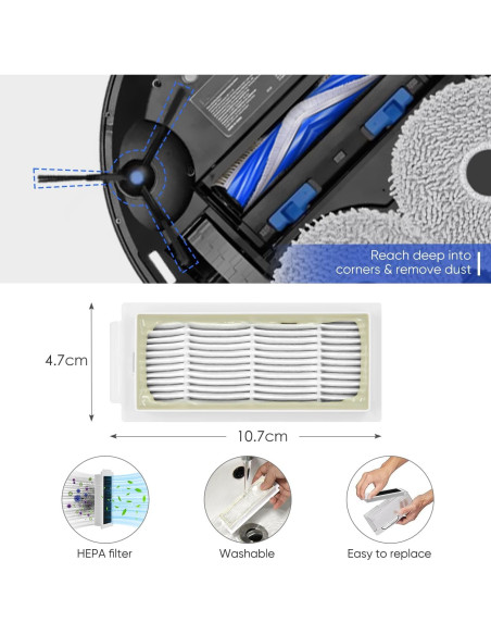 Kit de Accesorios SGIP para Aspiradora Robot ECOVACS T30S - 24 Piezas Kit de Accesorios SGIP para Aspiradora Robot ECOVACS T30S - 24 Piezas